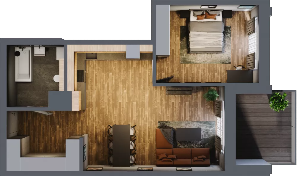 2 pokoje, apartament 61,33 m², piętro 1, oferta nr 192, Folwark Scheiblera, Łódź, Widzew, ul. Tymienieckiego 33A