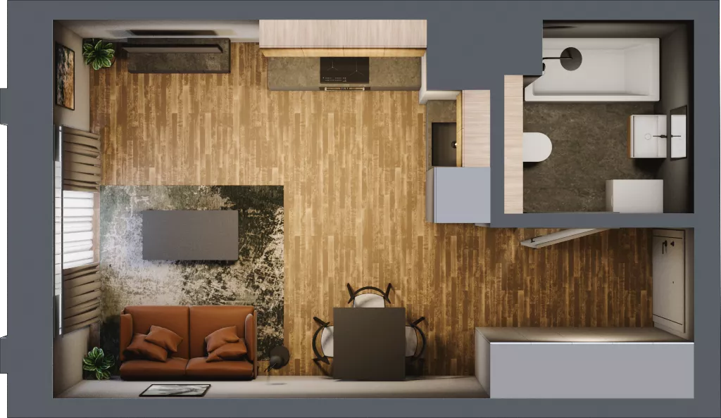 1 pokój, apartament 26,65 m², piętro 2, oferta nr 57, Folwark Scheiblera, Łódź, Widzew, ul. Tymienieckiego 33A