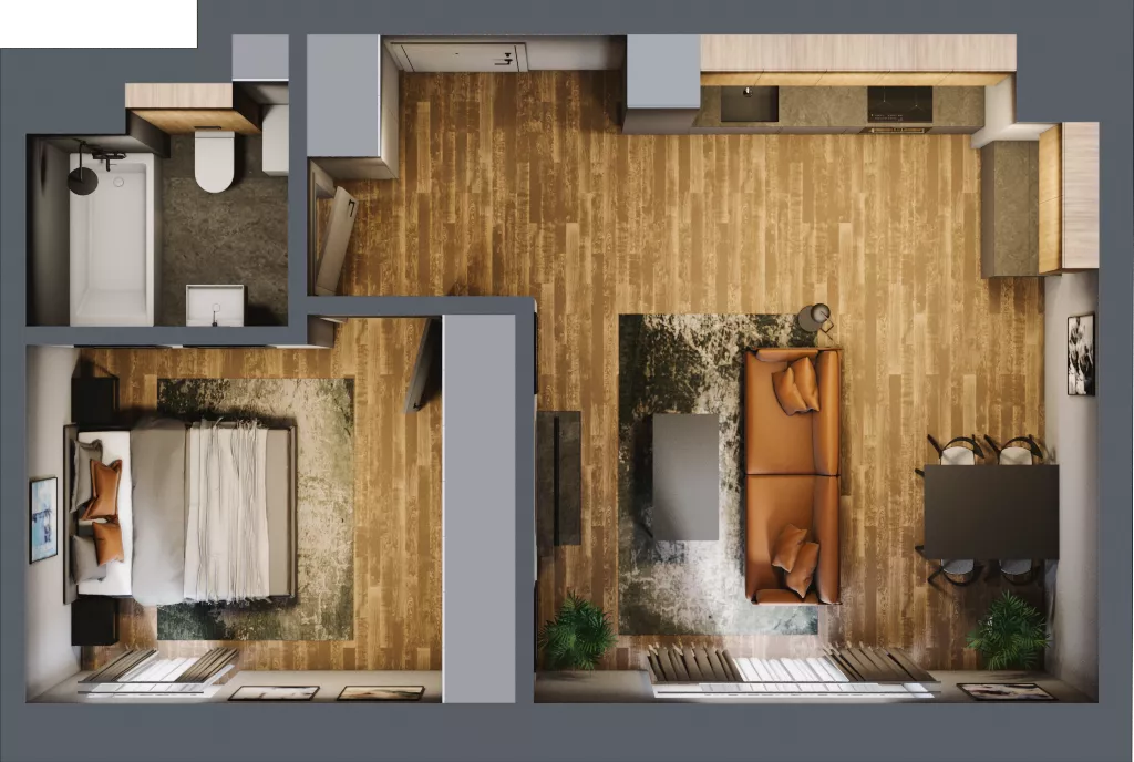 2 pokoje, apartament 45,60 m², piętro 1, oferta nr 185, Folwark Scheiblera, Łódź, Widzew, ul. Tymienieckiego 33A