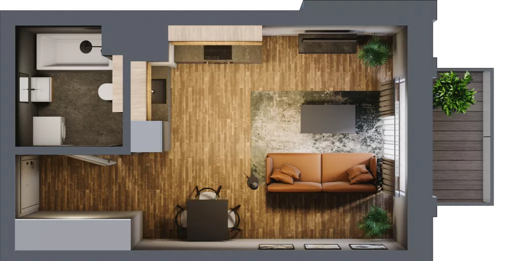1 pokój, apartament 31,08 m², piętro 1, oferta nr 8, Folwark Scheiblera, Łódź, Widzew, ul. Tymienieckiego 33A