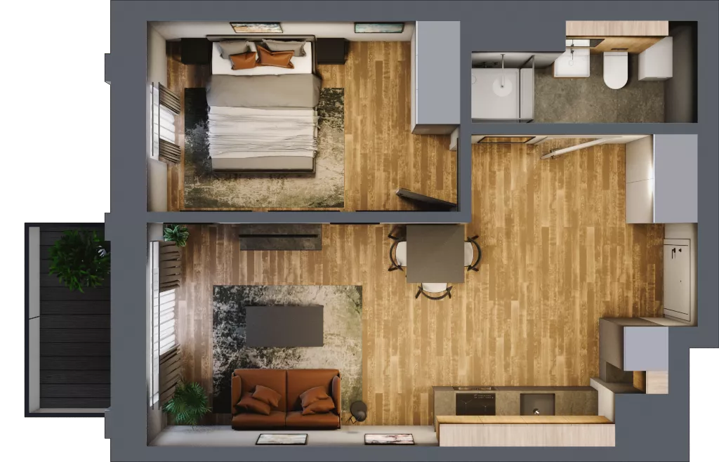 2 pokoje, apartament 39,99 m², piętro 1, oferta nr 14, Folwark Scheiblera, Łódź, Widzew, ul. Tymienieckiego 33A