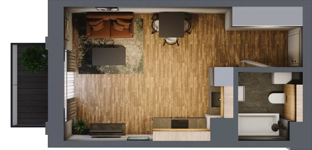 1 pokój, apartament 29,93 m², piętro 3, oferta nr 30, Folwark Scheiblera, Łódź, Widzew, ul. Tymienieckiego 33A