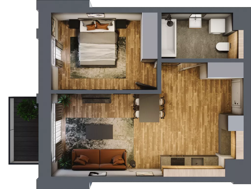 2 pokoje, apartament 45,58 m², piętro 3, oferta nr 173, Folwark Scheiblera, Łódź, Widzew, ul. Tymienieckiego 33A