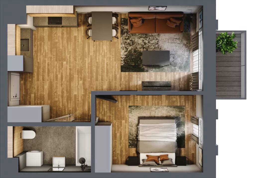 2 pokoje, apartament 45,79 m², piętro 2, oferta nr 156, Folwark Scheiblera, Łódź, Widzew, ul. Tymienieckiego 33A