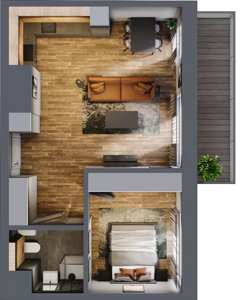 2 pokoje, apartament 46,95 m², piętro 4, oferta nr 220, Folwark Scheiblera, Łódź, Widzew, ul. Tymienieckiego 33A