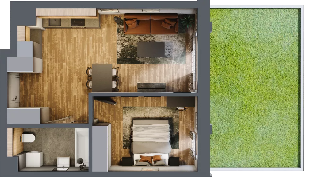 2 pokoje, apartament 45,06 m², parter, oferta nr 178, Folwark Scheiblera, Łódź, Widzew, ul. Tymienieckiego 33A