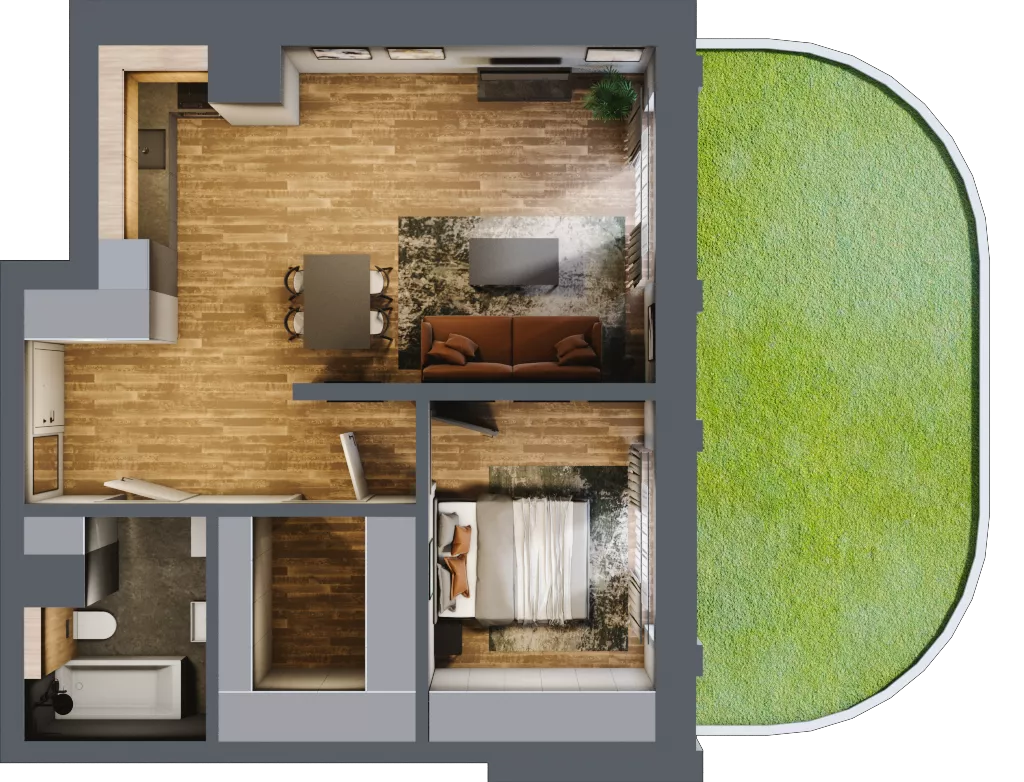 2 pokoje, apartament 56,25 m², parter, oferta nr 7, Folwark Scheiblera, Łódź, Widzew, ul. Tymienieckiego 33A