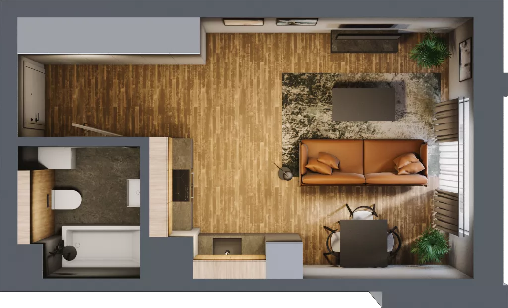 1 pokój, apartament 30,86 m², piętro 1, oferta nr 142, Folwark Scheiblera, Łódź, Widzew, ul. Tymienieckiego 33A