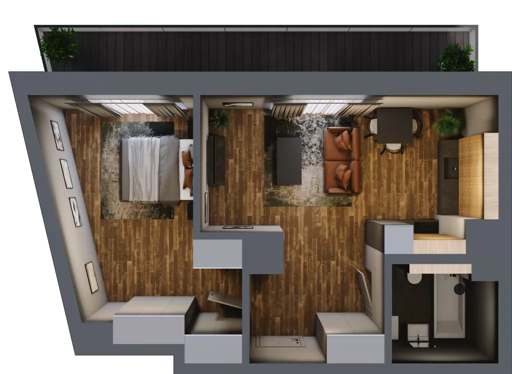 2 pokoje, apartament 46,86 m², piętro 4, oferta nr 67, Folwark Scheiblera, Łódź, Widzew, ul. Tymienieckiego 33A