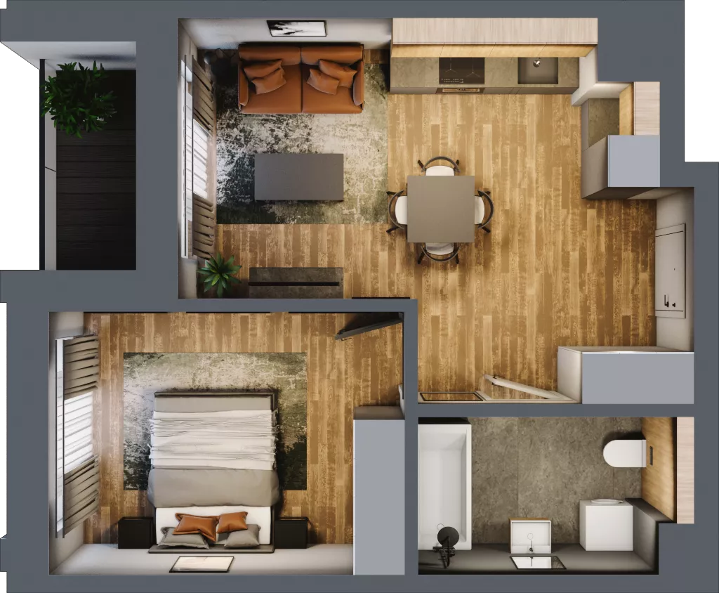 2 pokoje, apartament 40,48 m², piętro 1, oferta nr 148, Folwark Scheiblera, Łódź, Widzew, ul. Tymienieckiego 33A