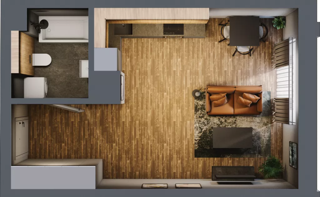 1 pokój, apartament 34,03 m², piętro 1, oferta nr 140, Folwark Scheiblera, Łódź, Widzew, ul. Tymienieckiego 33A