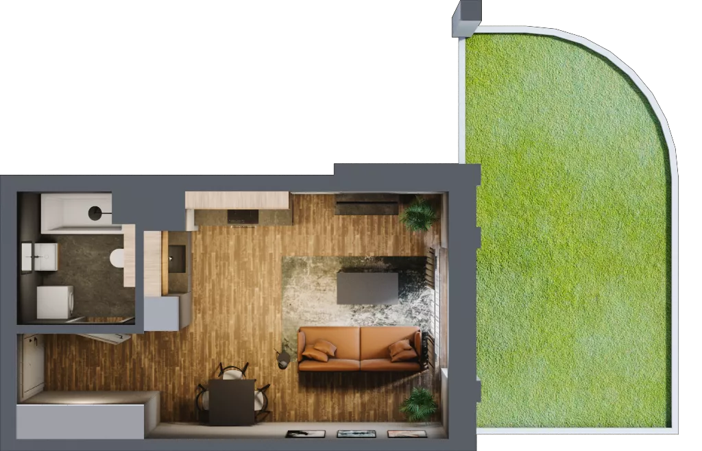 1 pokój, apartament 31,00 m², parter, oferta nr 1, Folwark Scheiblera, Łódź, Widzew, ul. Tymienieckiego 33A