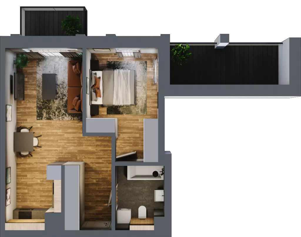 2 pokoje, apartament 45,61 m², piętro 2, oferta nr 25, Folwark Scheiblera, Łódź, Widzew, ul. Tymienieckiego 33A