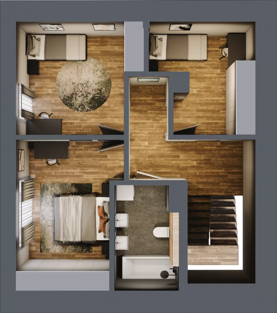 Dom 100,61 m², oferta nr D1, Folwark Scheiblera - domy, Łódź, Widzew, ul. Tymienieckiego 33A
