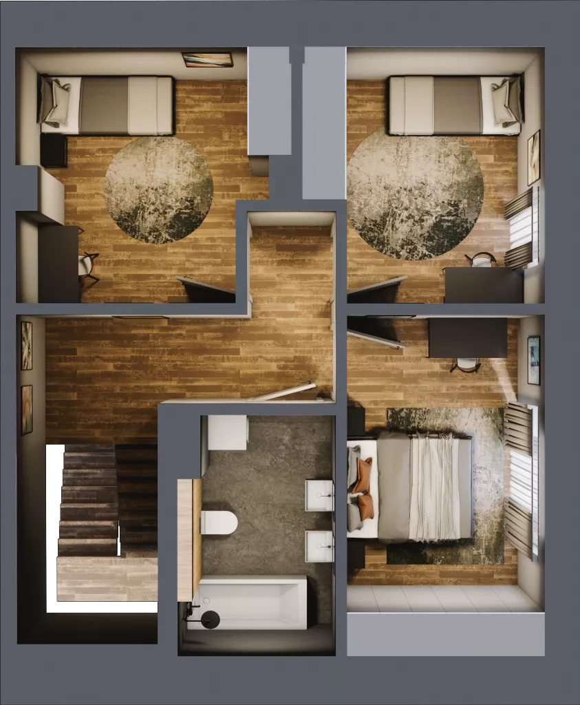 Dom 99,24 m², oferta nr D2, Folwark Scheiblera - domy, Łódź, Widzew, ul. Tymienieckiego 33A
