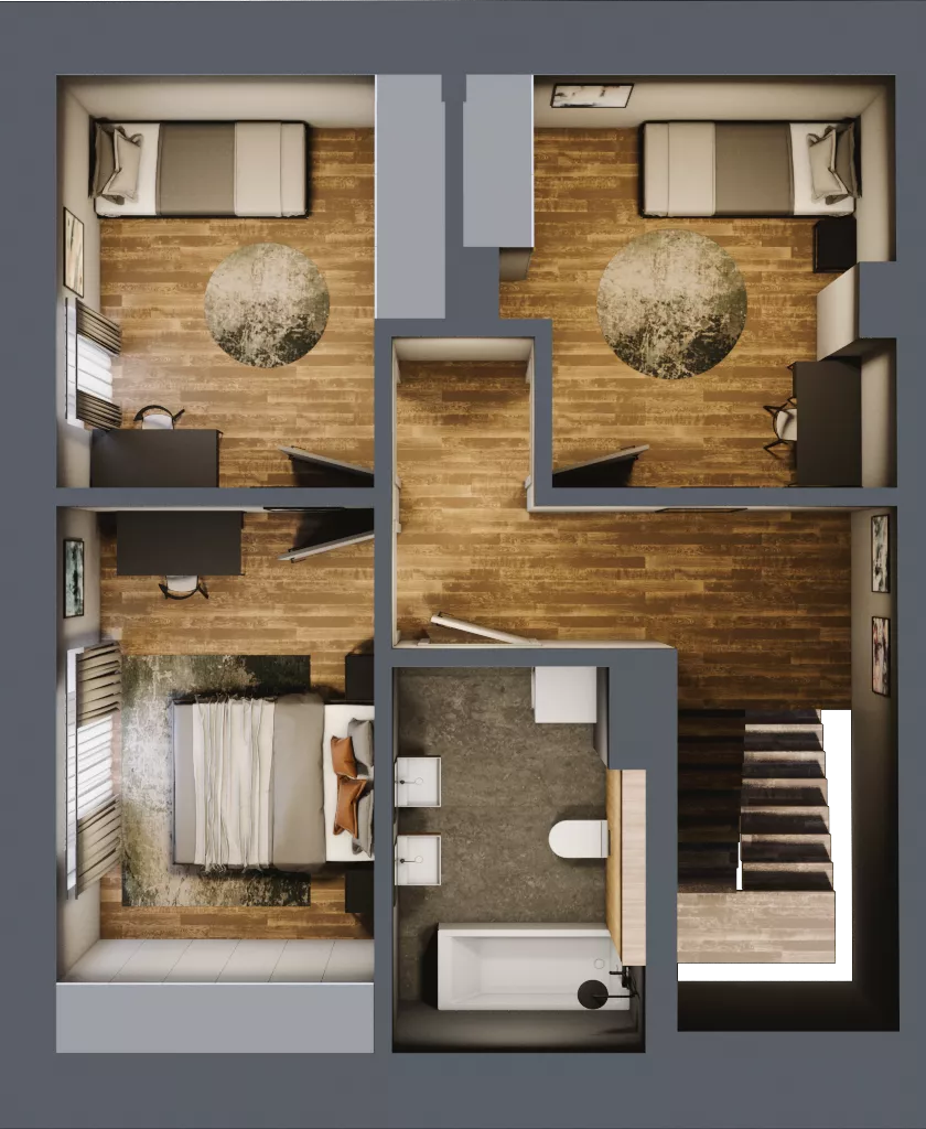 Dom 98,83 m², oferta nr D3, Folwark Scheiblera - domy, Łódź, Widzew, ul. Tymienieckiego 33A