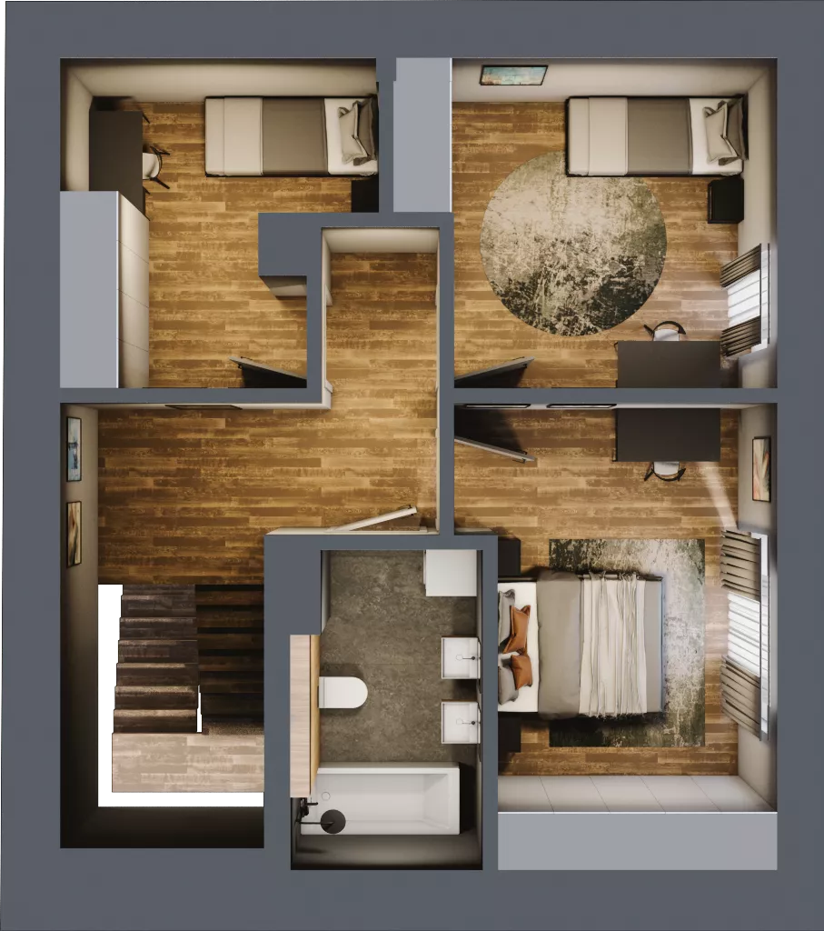 Dom 101,60 m², oferta nr D4, Folwark Scheiblera - domy, Łódź, Widzew, ul. Tymienieckiego 33A