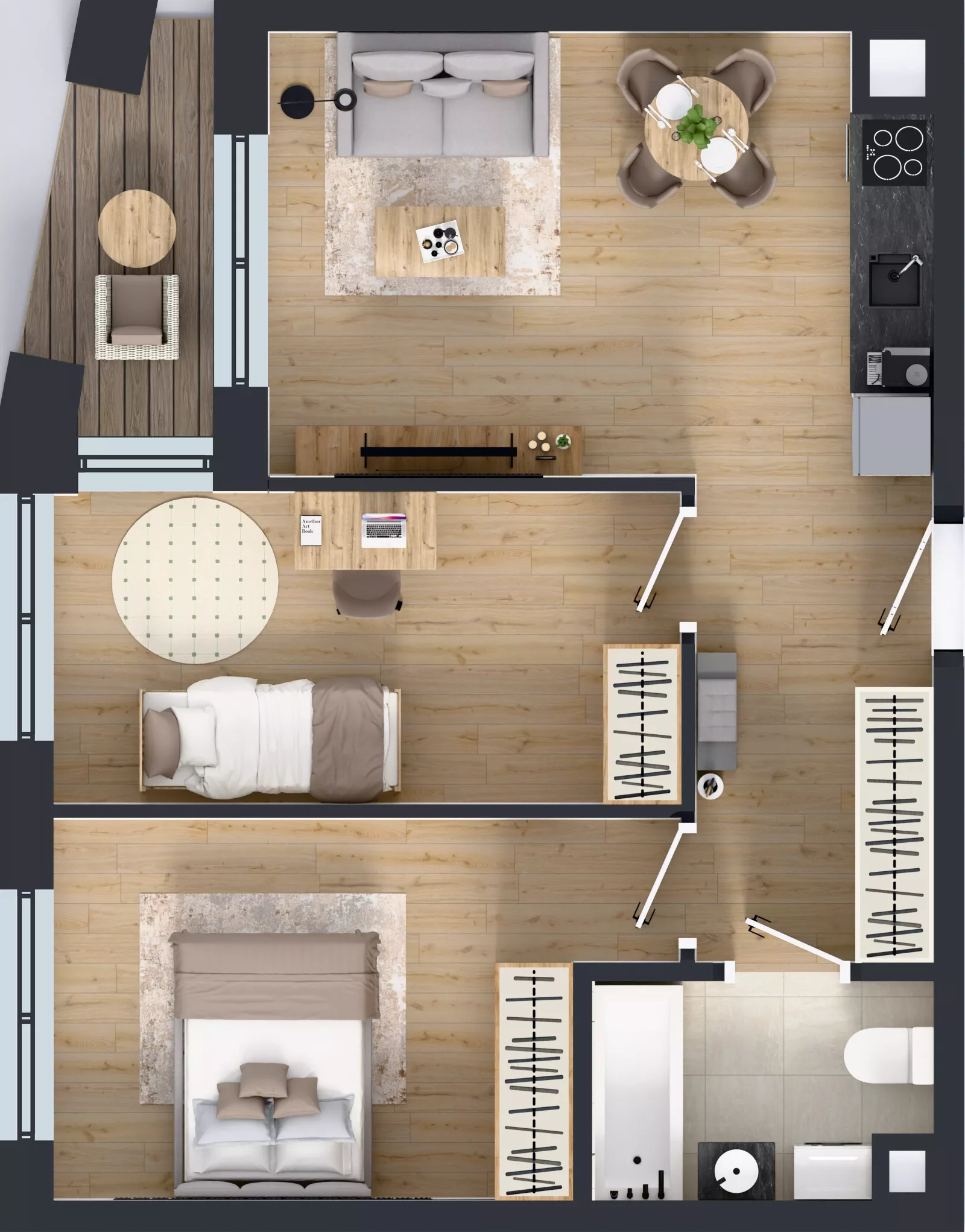 3 pokoje, mieszkanie 52,42 m², piętro 1, oferta nr M005, IKONA Światowida 5, Warszawa, Białołęka, Tarchomin, ul. Światowida 5