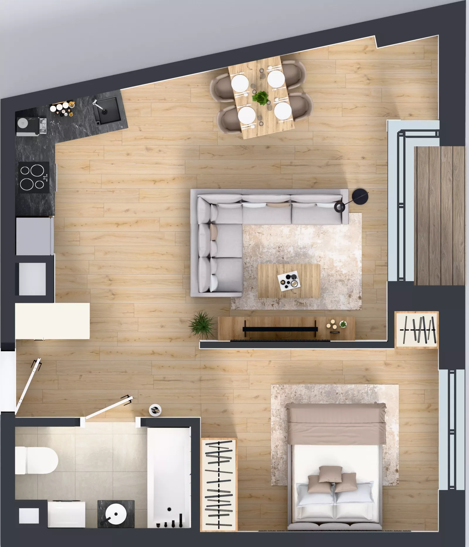 1 pokój, mieszkanie 45,75 m², piętro 2, oferta nr M010, IKONA Światowida 5, Warszawa, Białołęka, Tarchomin, ul. Światowida 5