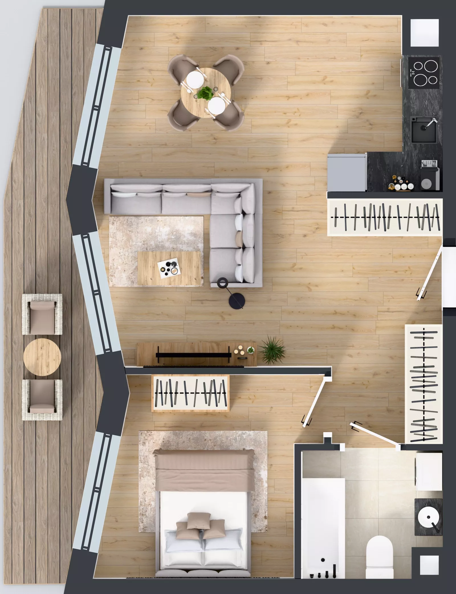 2 pokoje, mieszkanie 45,38 m², piętro 5, oferta nr M044, IKONA Światowida 5, Warszawa, Białołęka, Tarchomin, ul. Światowida 5