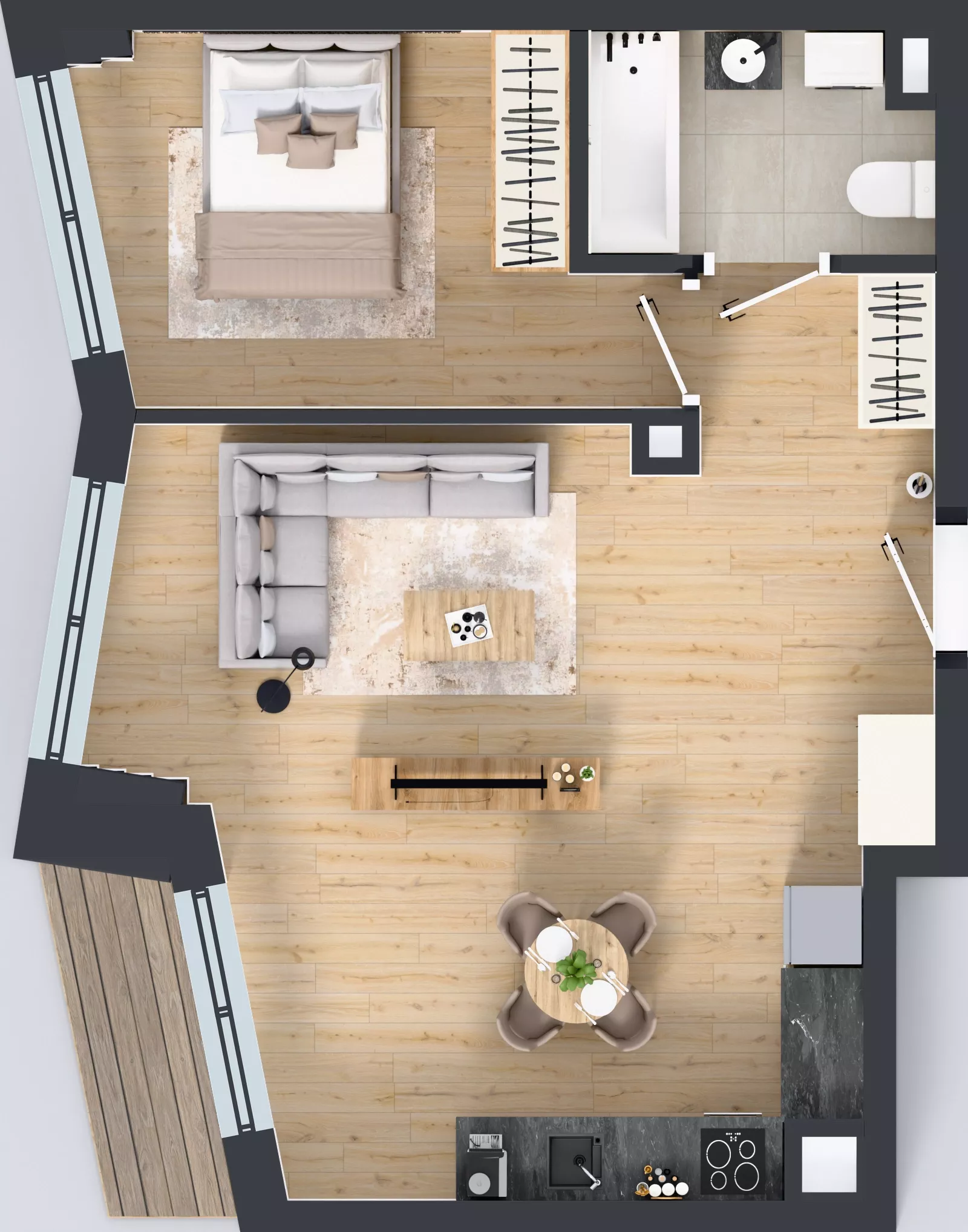 2 pokoje, mieszkanie 50,49 m², piętro 5, oferta nr M045, IKONA Światowida 5, Warszawa, Białołęka, Tarchomin, ul. Światowida 5