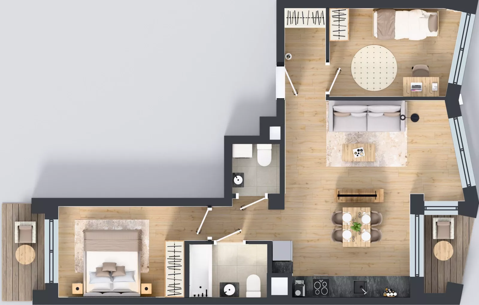 3 pokoje, mieszkanie 61,12 m², piętro 5, oferta nr M047, IKONA Światowida 5, Warszawa, Białołęka, Tarchomin, ul. Światowida 5