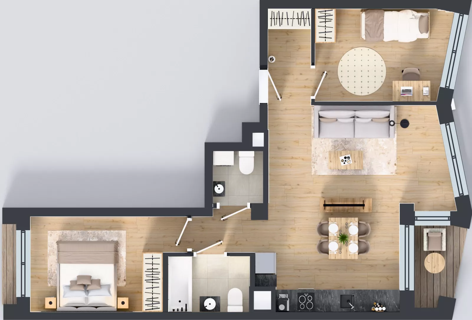 3 pokoje, mieszkanie 61,12 m², piętro 7, oferta nr M054, IKONA Światowida 5, Warszawa, Białołęka, Tarchomin, ul. Światowida 5