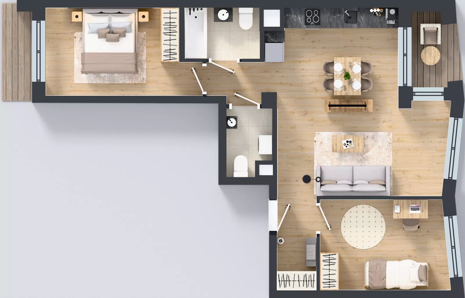 3 pokoje, mieszkanie 64,44 m², piętro 1, oferta nr M057, IKONA Światowida 5, Warszawa, Białołęka, Tarchomin, ul. Światowida 5