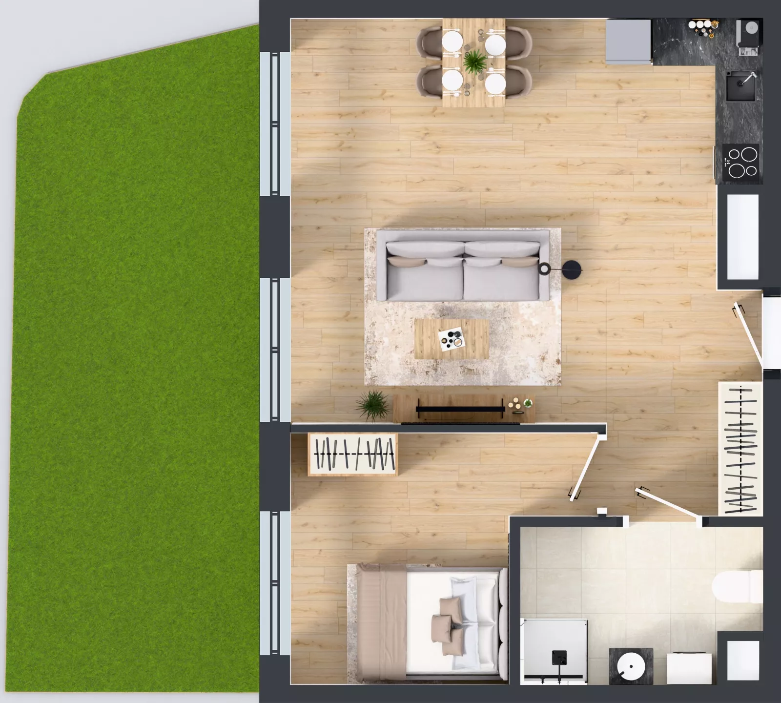 2 pokoje, mieszkanie 54,45 m², parter, oferta nr M083, IKONA Światowida 5, Warszawa, Białołęka, Tarchomin, ul. Światowida 5