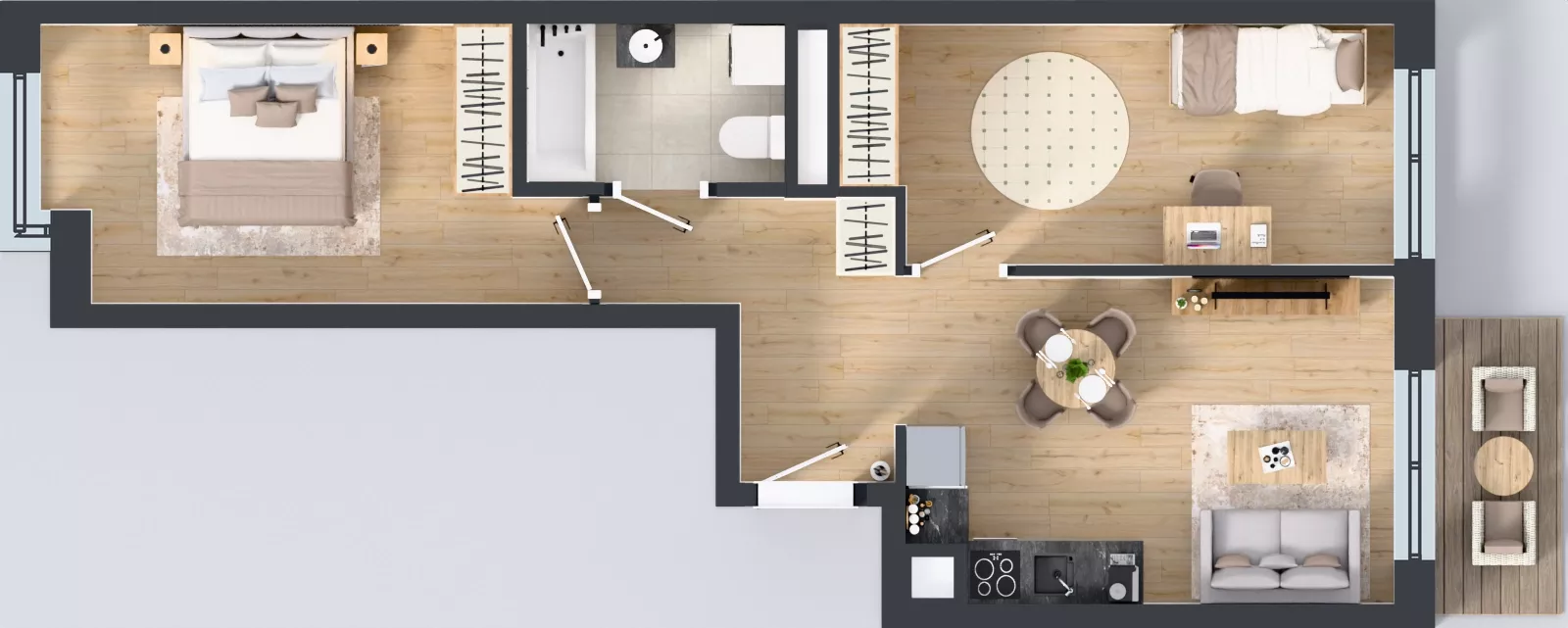 3 pokoje, mieszkanie 54,08 m², piętro 1, oferta nr M088, IKONA Światowida 5, Warszawa, Białołęka, Tarchomin, ul. Światowida 5