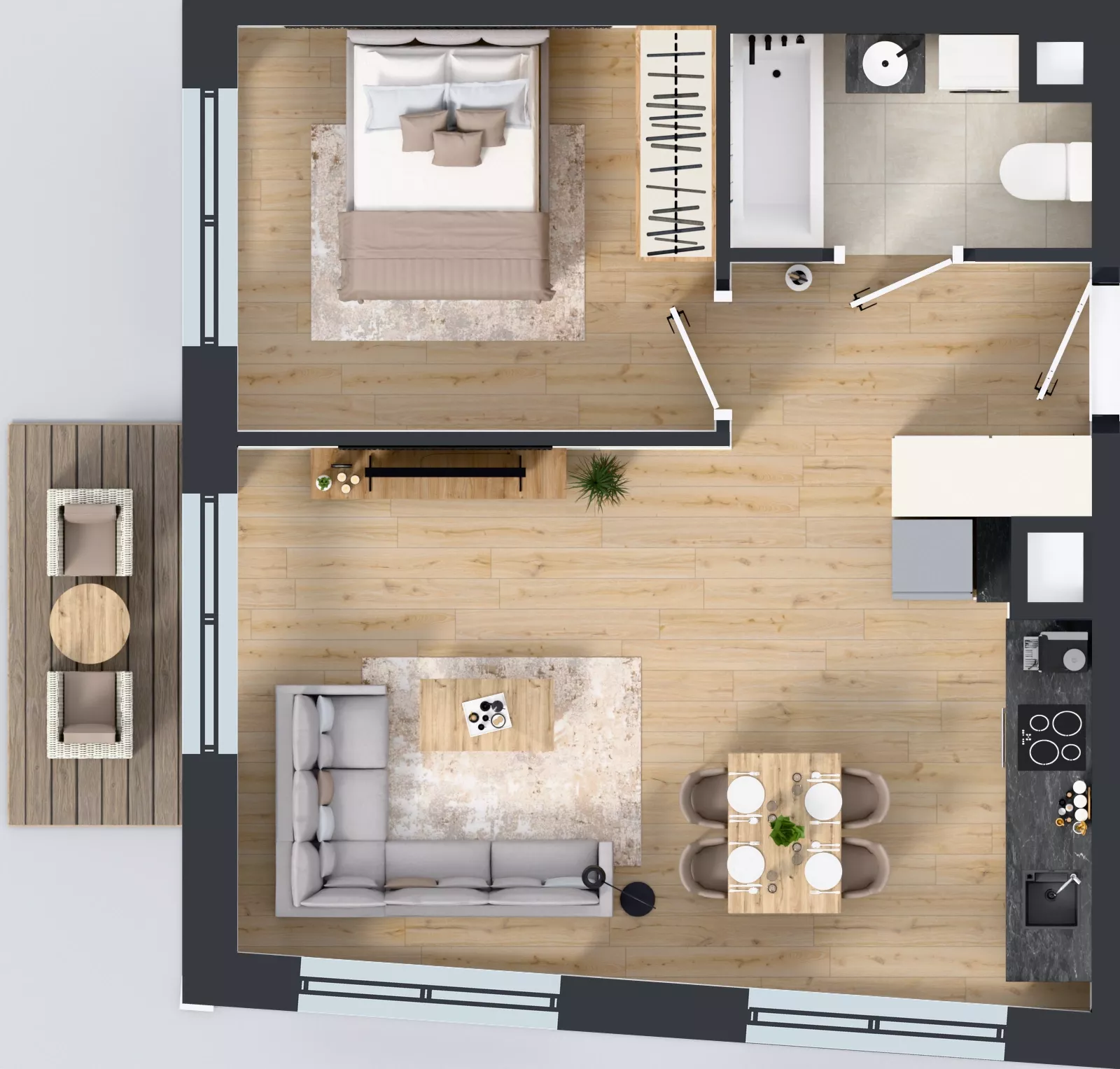 2 pokoje, mieszkanie 43,62 m², piętro 4, oferta nr M100, IKONA Światowida 5, Warszawa, Białołęka, Tarchomin, ul. Światowida 5