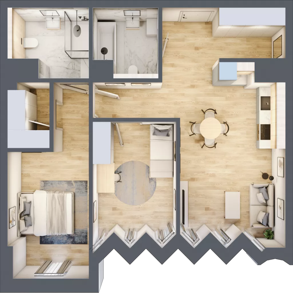 3 pokoje, mieszkanie 74,39 m², piętro 4, oferta nr 27, Kamienica Garbary 68, Poznań, Stare Miasto, Garbary, ul. Garbary 68