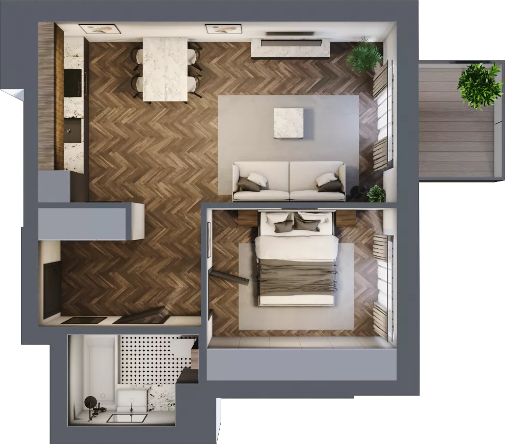 2 pokoje, mieszkanie 44,94 m², piętro 1, oferta nr 17, Srebrna 5, Warszawa, Wola, Mirów, ul. Srebrna 5