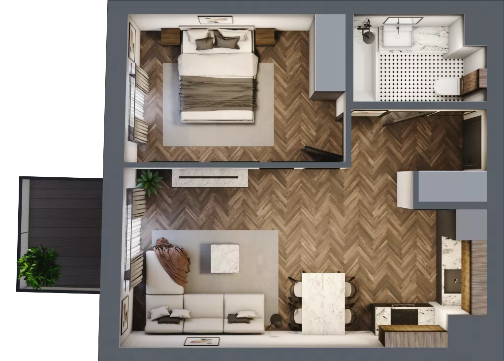 2 pokoje, mieszkanie 43,56 m², piętro 3, oferta nr 35, Srebrna 5, Warszawa, Wola, Mirów, ul. Srebrna 5