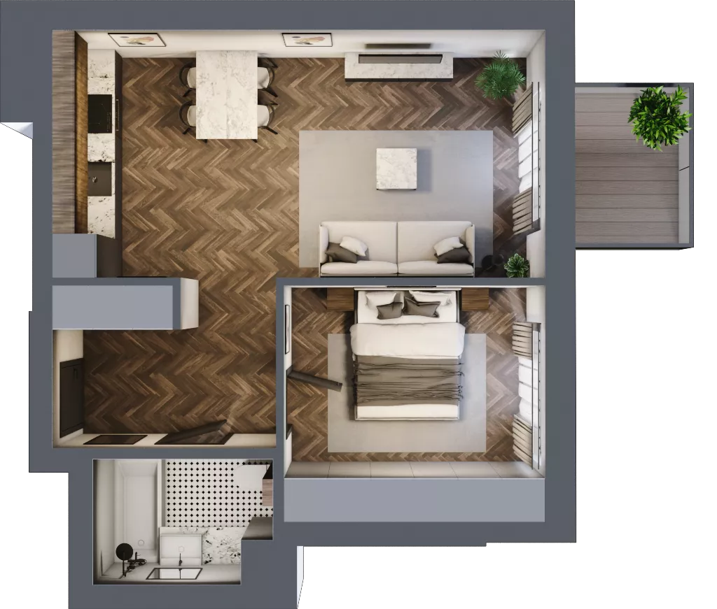 2 pokoje, mieszkanie 45,02 m², piętro 4, oferta nr 53, Srebrna 5, Warszawa, Wola, Mirów, ul. Srebrna 5