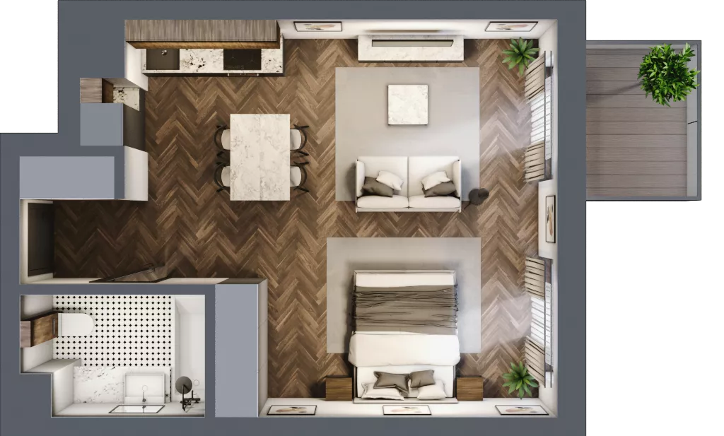 1 pokój, mieszkanie 39,01 m², piętro 6, oferta nr 67, Srebrna 5, Warszawa, Wola, Mirów, ul. Srebrna 5