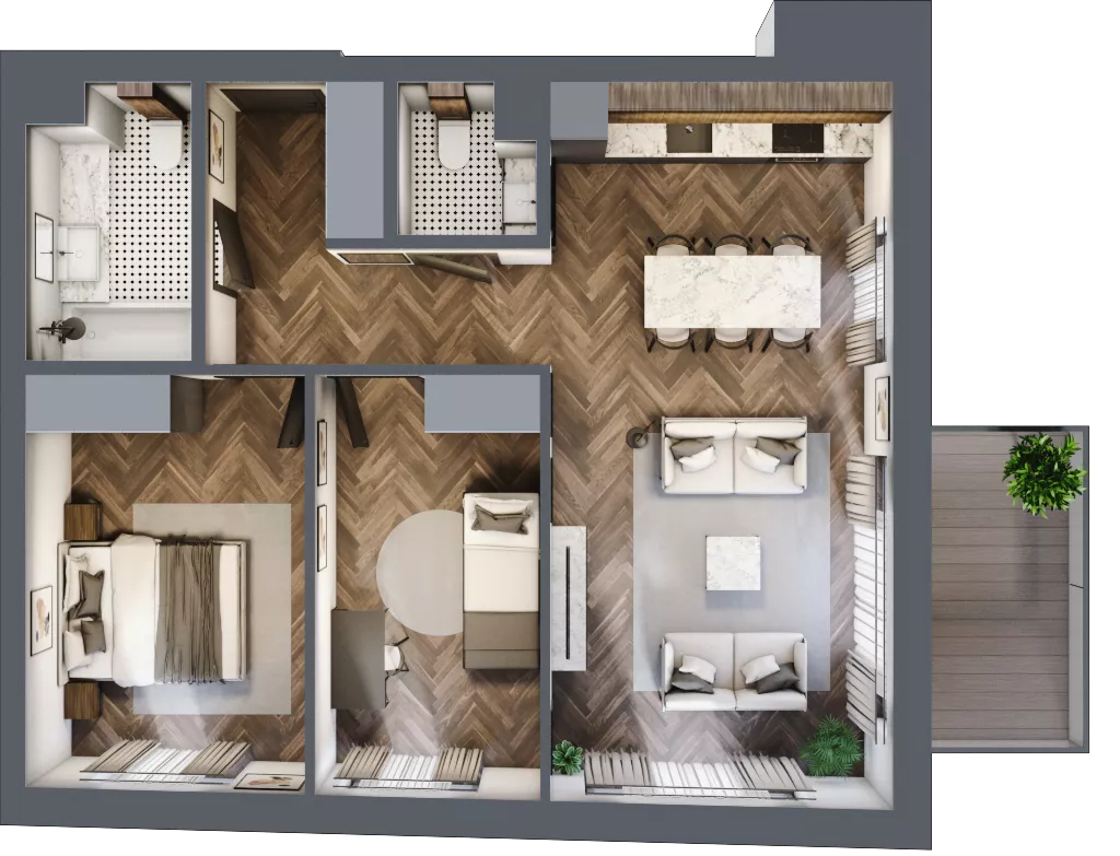 3 pokoje, mieszkanie 63,84 m², piętro 6, oferta nr 69, Srebrna 5, Warszawa, Wola, Mirów, ul. Srebrna 5