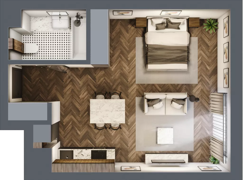 1 pokój, mieszkanie 38,70 m², piętro 8, oferta nr 90, Srebrna 5, Warszawa, Wola, Mirów, ul. Srebrna 5