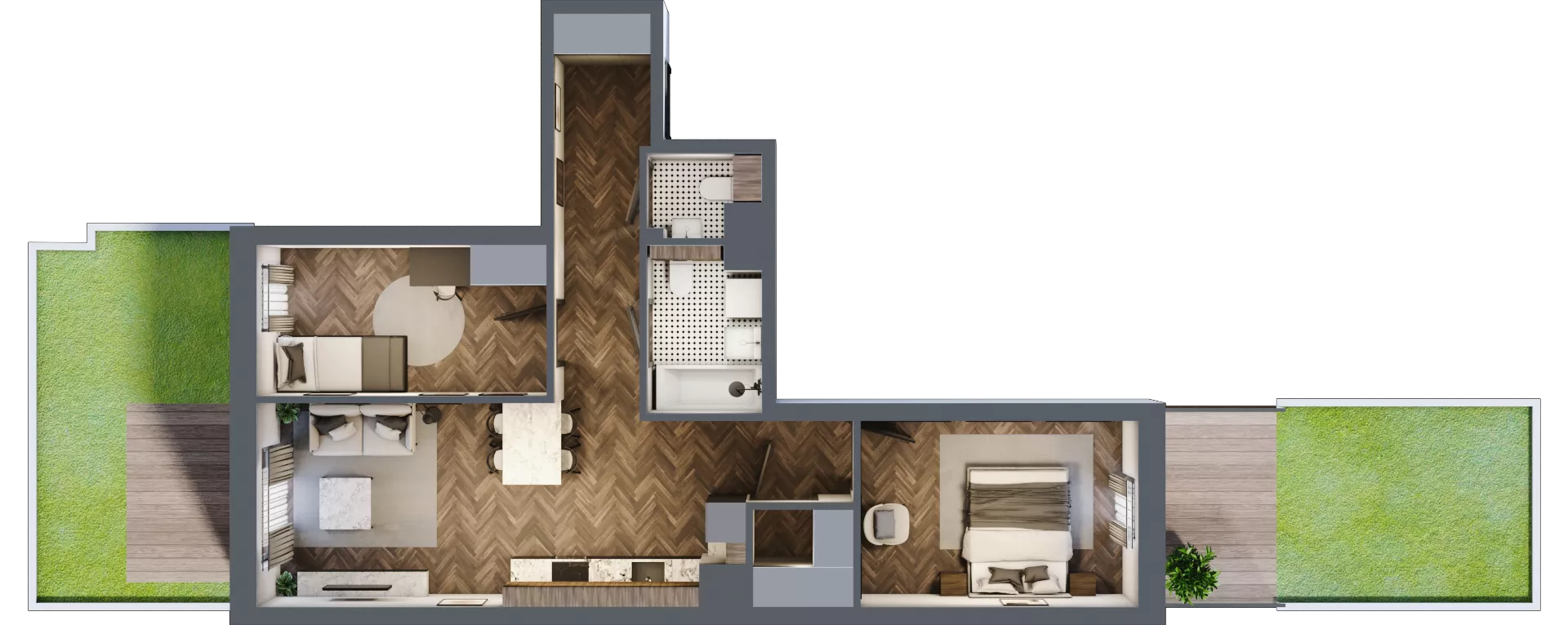 3 pokoje, mieszkanie 61,11 m², parter, oferta nr A/2/0.1, Smardzewska 8, Poznań, Grunwald, Grunwald Południe, ul. Smardzewska 8