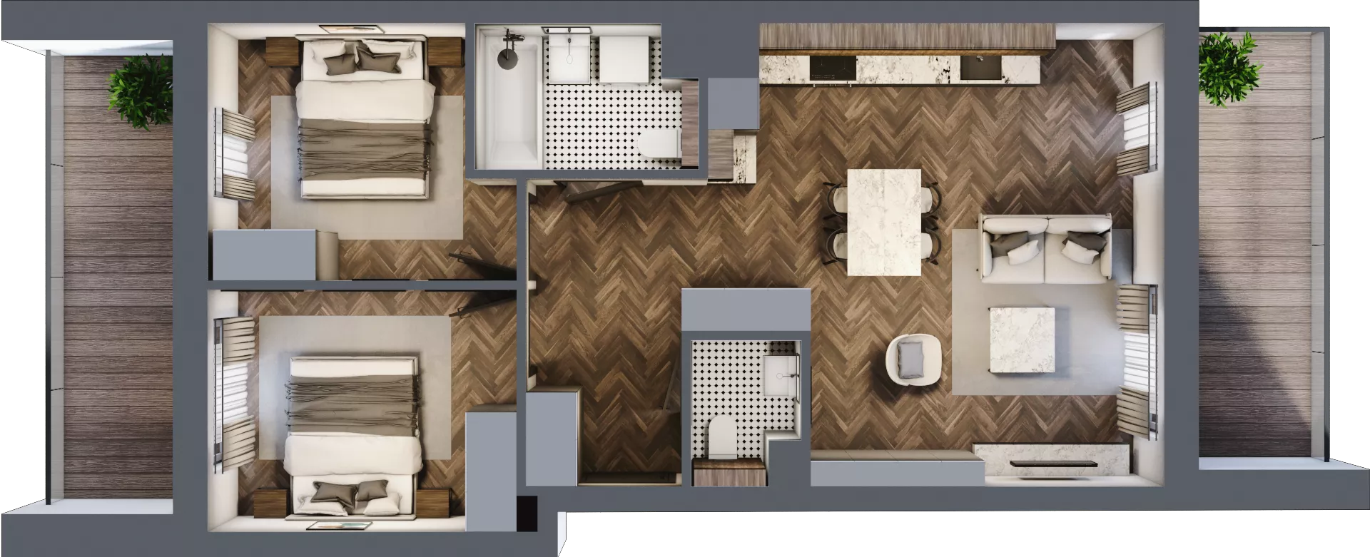3 pokoje, mieszkanie 60,21 m², piętro 2, oferta nr A/3/2.4, Smardzewska 8, Poznań, Grunwald, Grunwald Południe, ul. Smardzewska 8