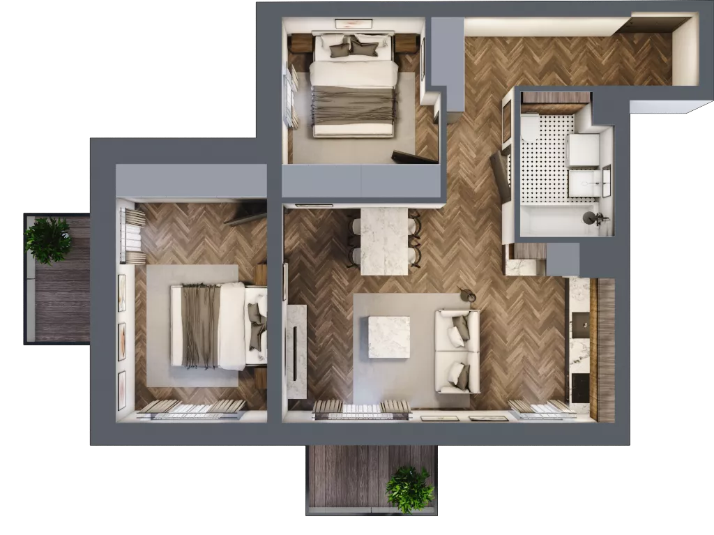 3 pokoje, mieszkanie 57,20 m², piętro 3, oferta nr A/1/3.2, Smardzewska 8, Poznań, Grunwald, Grunwald Południe, ul. Smardzewska 8