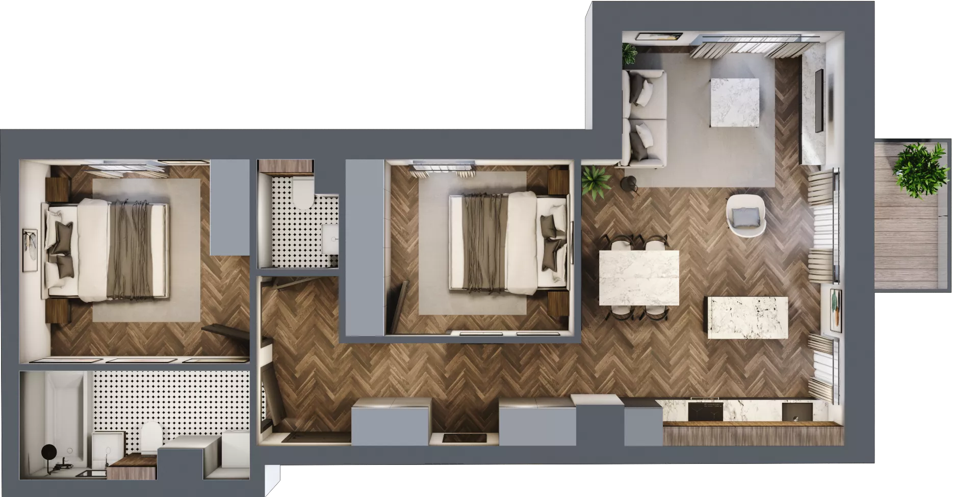 3 pokoje, mieszkanie 65,92 m², piętro 3, oferta nr A/4/3.4, Smardzewska 8, Poznań, Grunwald, Grunwald Południe, ul. Smardzewska 8