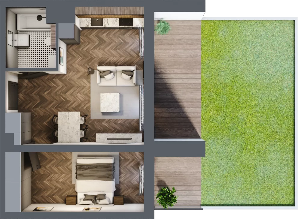 2 pokoje, mieszkanie 41,66 m², parter, oferta nr A/2/0.2, Smardzewska 8, Poznań, Grunwald, Grunwald Południe, ul. Smardzewska 8