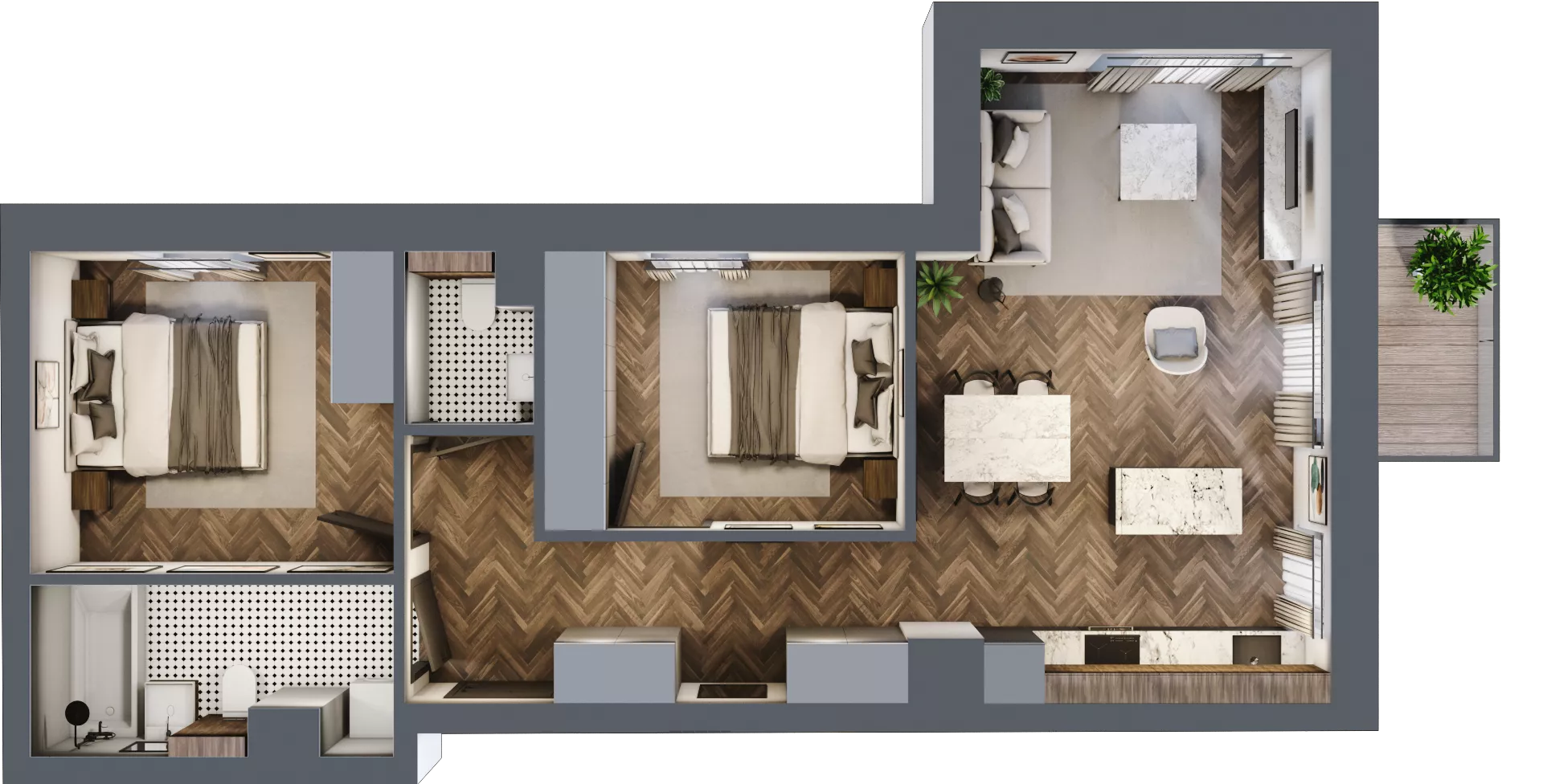3 pokoje, mieszkanie 65,92 m², piętro 1, oferta nr A/4/1.4, Smardzewska 8, Poznań, Grunwald, Grunwald Południe, ul. Smardzewska 8