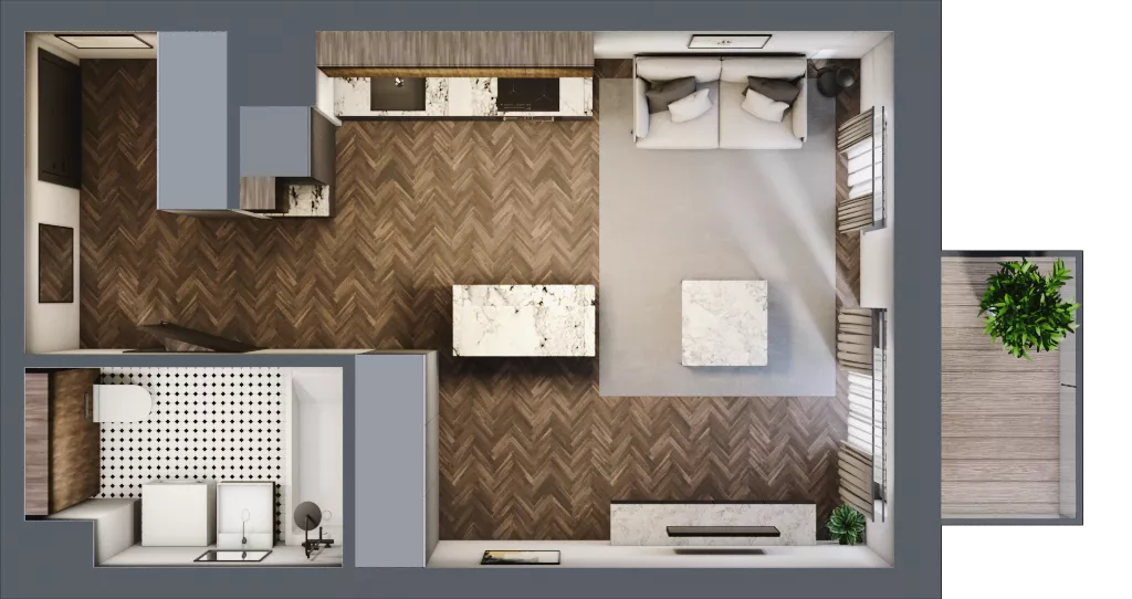 1 pokój, mieszkanie 33,07 m², piętro 5, oferta nr A/3/5.2, Smardzewska 8, Poznań, Grunwald, Grunwald Południe, ul. Smardzewska 8