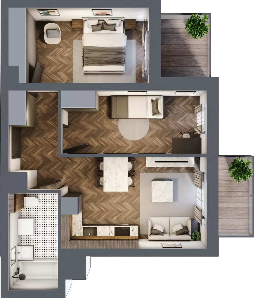3 pokoje, mieszkanie 52,00 m², piętro 2, oferta nr B/2/3, Smardzewska 8, Poznań, Grunwald, Grunwald Południe, ul. Smardzewska 8