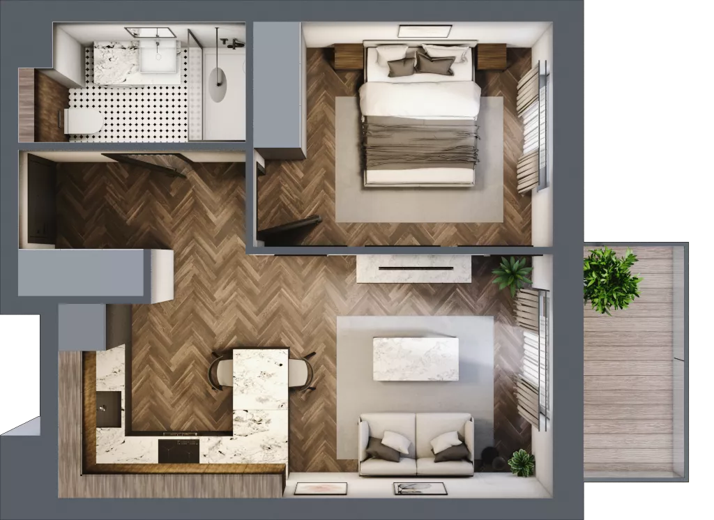 2 pokoje, mieszkanie 38,62 m², piętro 1, oferta nr A.9, Premiera Bemowo, Warszawa, Bemowo, Chrzanów, ul. Coopera 5-7