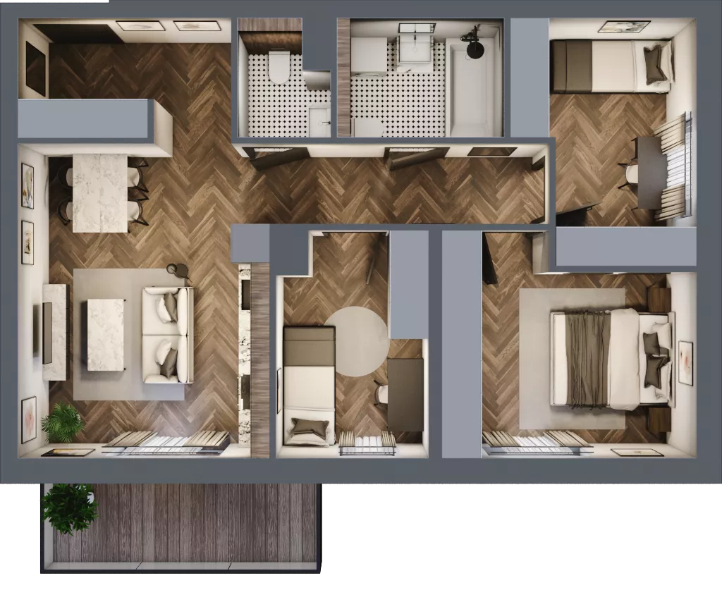 4 pokoje, mieszkanie 67,50 m², piętro 1, oferta nr A.7, Premiera Bemowo, Warszawa, Bemowo, Chrzanów, ul. Coopera 5-7