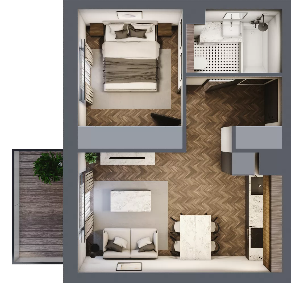 2 pokoje, mieszkanie 35,71 m², piętro 1, oferta nr A.12, Premiera Bemowo, Warszawa, Bemowo, Chrzanów, ul. Coopera 5-7