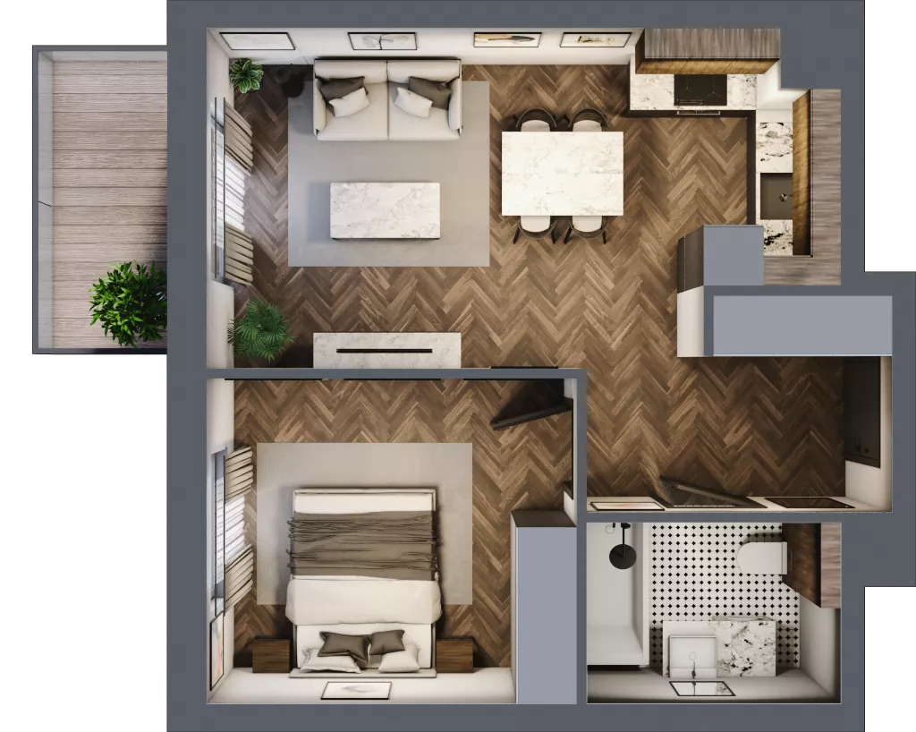 2 pokoje, mieszkanie 41,87 m², piętro 2, oferta nr B.13, Premiera Bemowo, Warszawa, Bemowo, Chrzanów, ul. Coopera 5-7